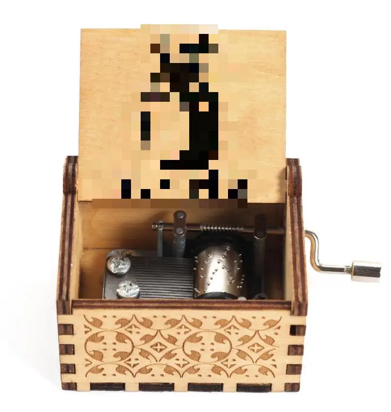 2024 New Arrival Mini Japanese Anime Hand Cranked Colorful Wooden Music Box For Kid Christmas Gift