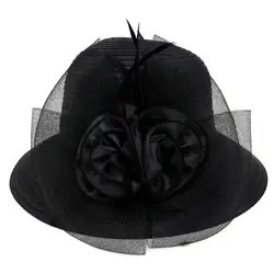 Millinery причудливые черные женские церковные шляпы Sinamay украшения оптом простые белые