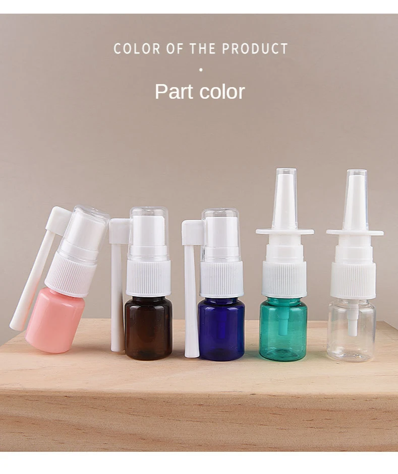 5ml Empty Plastic PET Medical Nasal Pump Sprayer Mist Nasal Spray Bottle For Saline Water Wash Spray Bottle