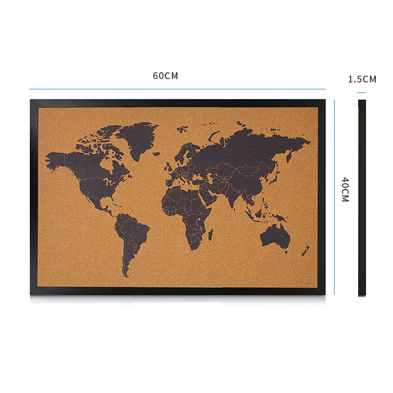 
Wholesale Cheap Price Wall Mounted World Map Bulletin Message Cork Board 