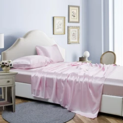 Pack of 4 wholesale Silk satin sheets comforter luxury bed sheet bedding sets