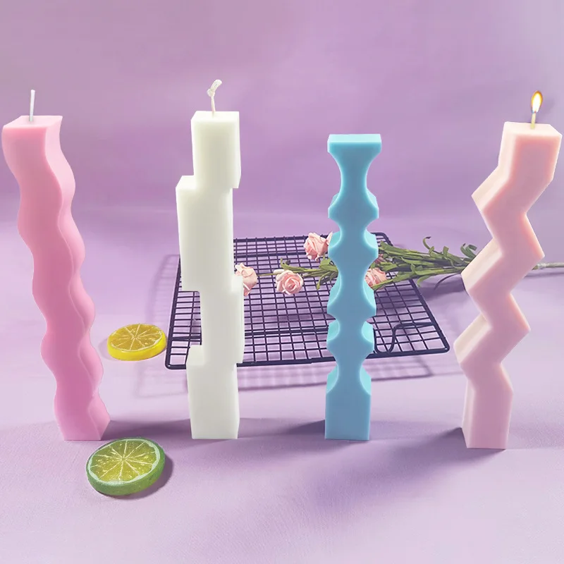 pillar shape Silicone Candles Molds for Aromatherapy Candle Making