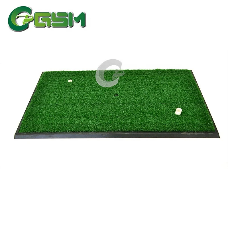 Factory wholesale prices 15mm Nylon Knitted Crimpat Practice Short Grass Thick Rubber Base Golf Hitting Mat
