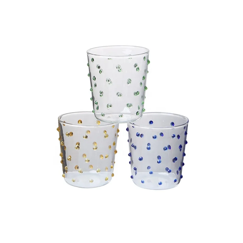 Party Glasses Handmade Sizes Customized Borosilicate colored Glass Tumbler For Drinking Juice Wine Water Cup