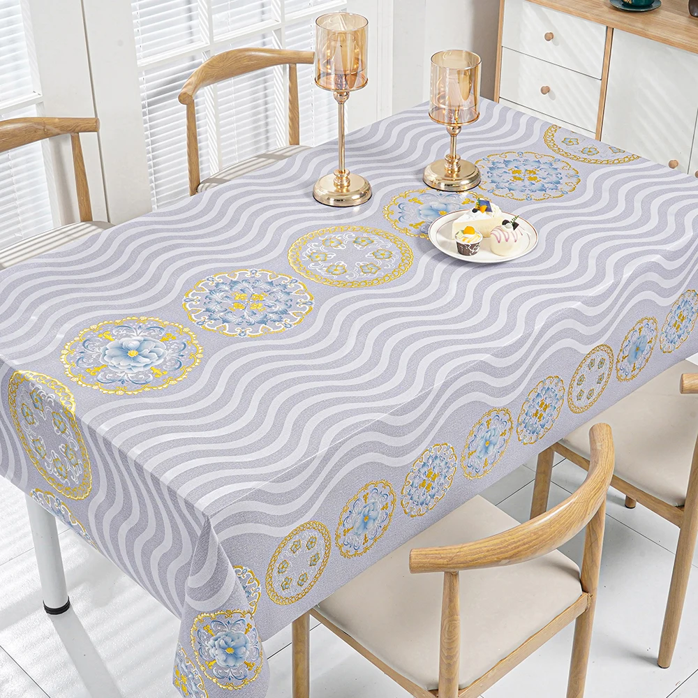 Wholesale custom dinning rectangle vinyl pvc plastic table cover