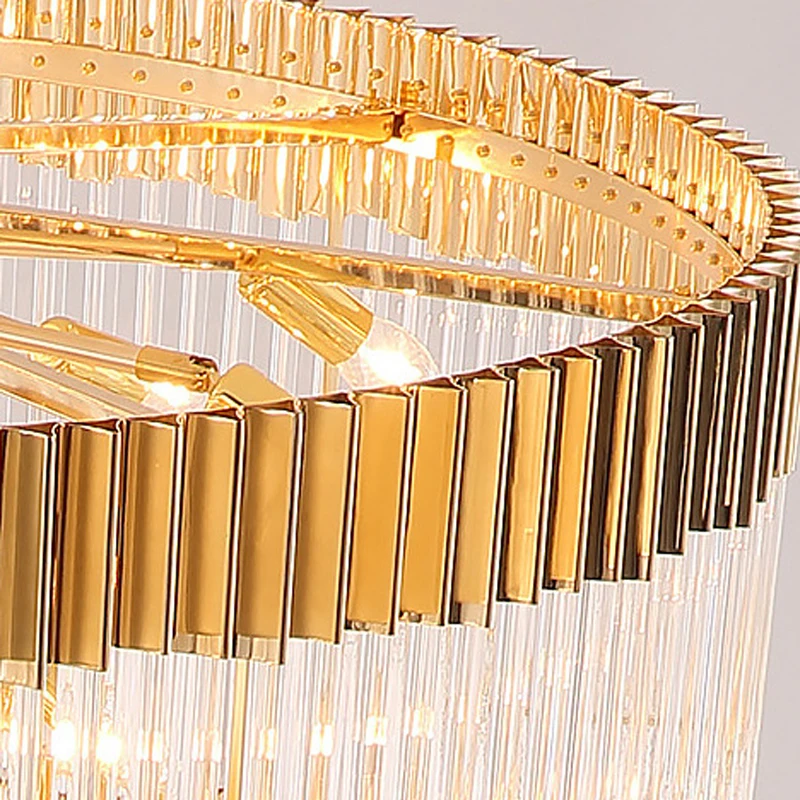 Hotel Chandelier Luxury Crystal Chandeliers for Hotel Lobby Foyer Stair Stairwell Restaurant Mall K9 Gold Crystal Pendant