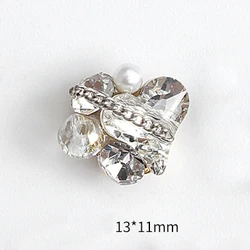 Hot Nail Art Chain Full Rhinestones 3D Nail Art Metal Heart Shape Glitter Rhinestones Diamonds for Manicure Decor