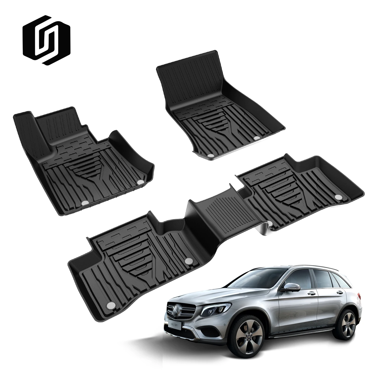 China hot products environmental friendly easy to clean non-slip  3d carpet car mat for Benz GLC260//