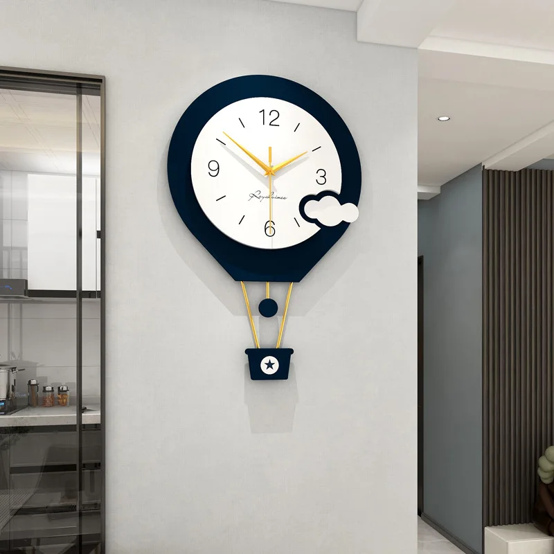 Creative new design Large metal modern minimalist wall clock mechanism for kids bedroom decor hot-balloon