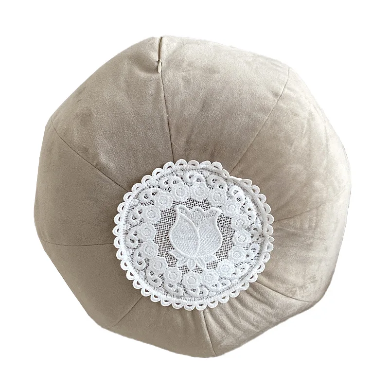 French lace decorative Mediation Pillow with core fabric home bedroom backrest living room sofa cushion tatami Yoga Pillow