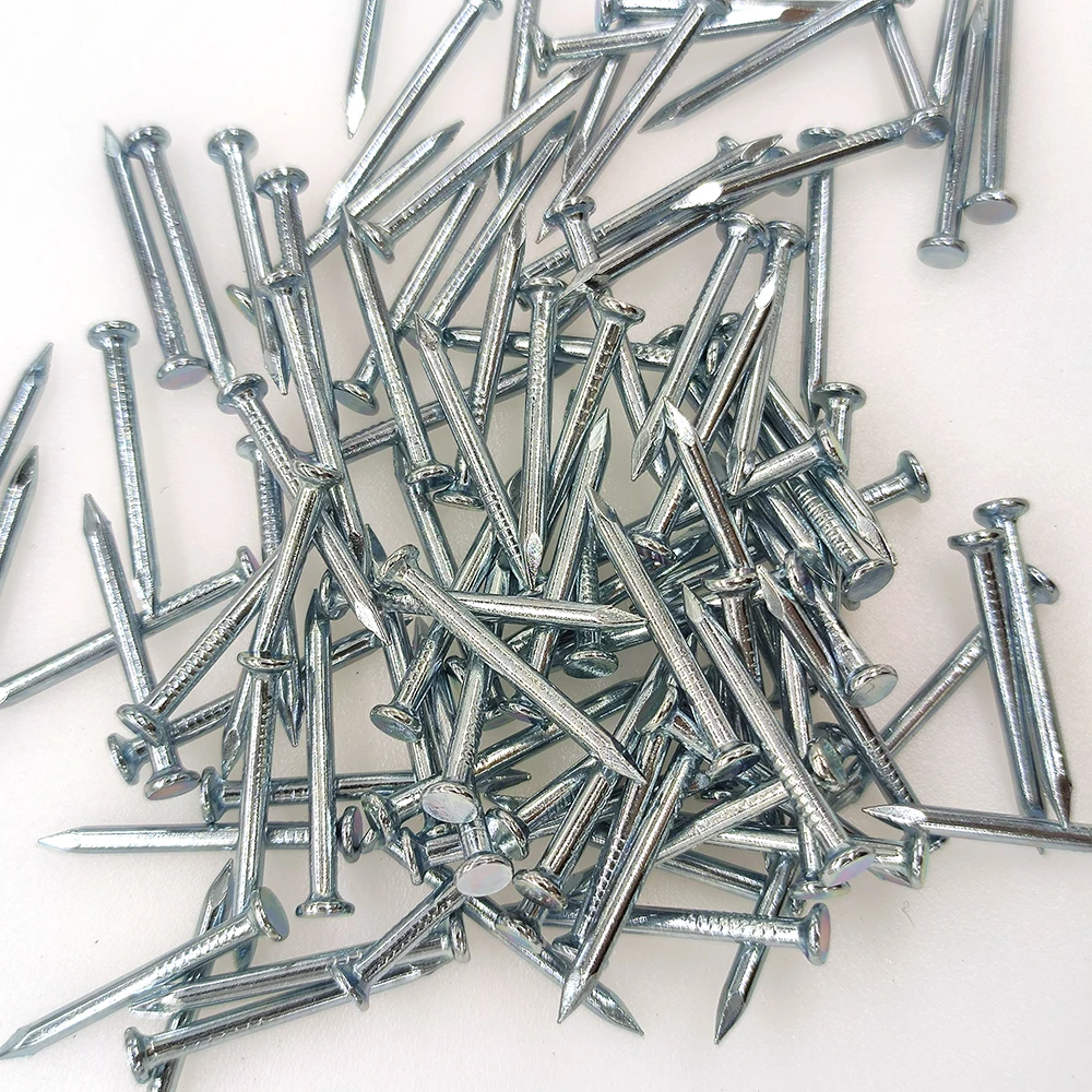 Diamond point galvanized flat head angular spiral steel concrete nails for construction