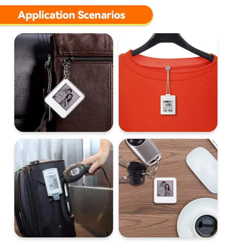 1.54 Inch Android Ios App Nfc Eink Epaper  White Label Smart Unique Keychain For Photo Display