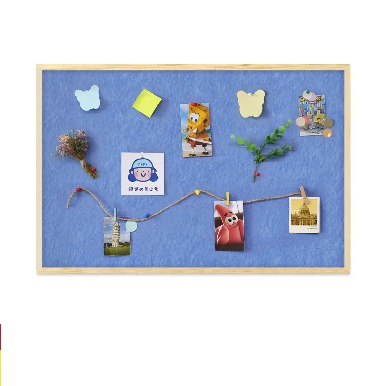 Wholesale customized pine wood cork message board bulletin memo board colorful fabric notice board