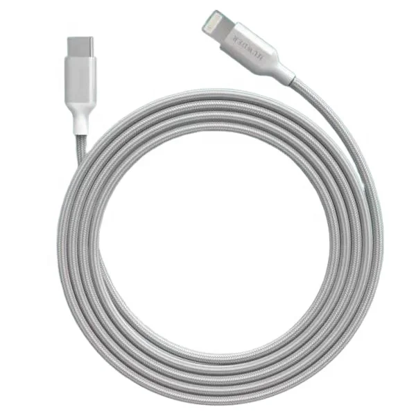 HUNDA nylon usb cable for iphone 12 pro max ipad ipod charging usb type c cabl usb c to lighting cable