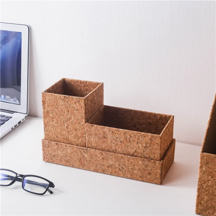 Home eco-friendly desktop storage organization folding cardboard magazine file holder pen holders office desk organizer set