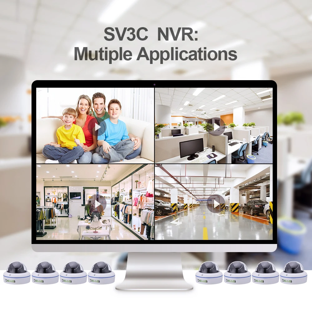  Высокое качество wifi onvif P2P 8ch nvr наборы 8 шт. купольная камера