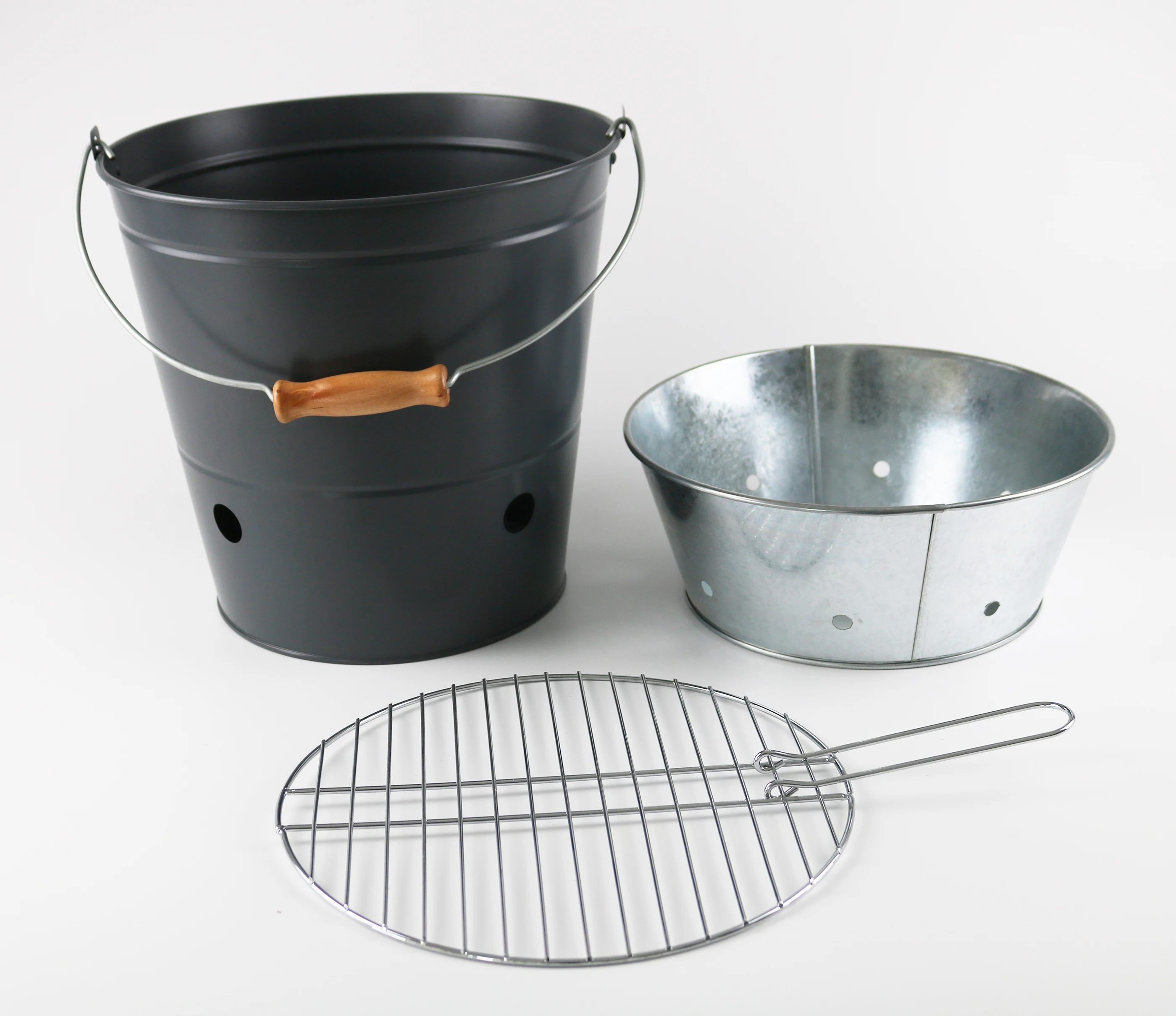 Портативный металлический открытый круглой формы ведро барбекю гриль на углях