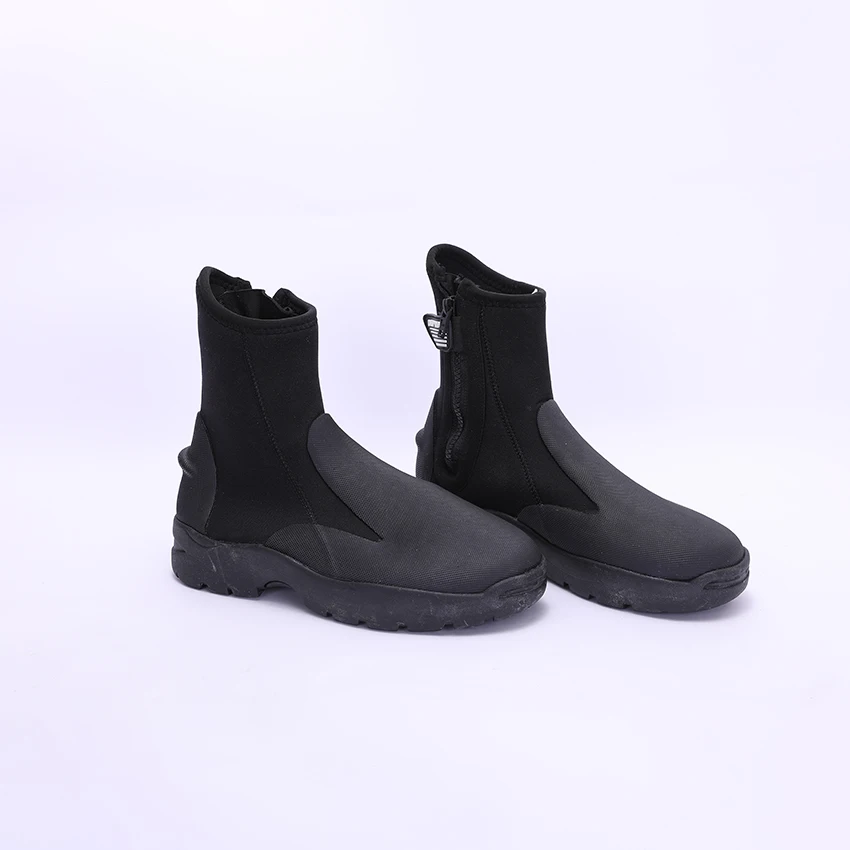 Wholesale Non-Slip Waterproof Warm Black Diving Boots Unisex 4mm Neoprene With Zipper Surf Diving Boots