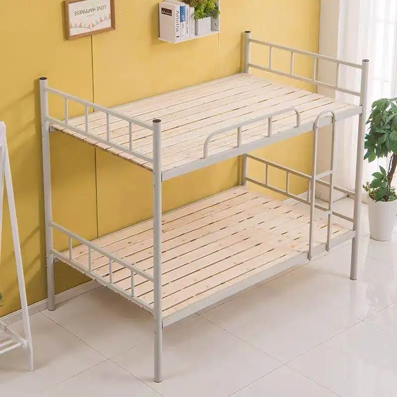 Metal Factory supply high quality simple rectangle space saving school furniture metal dormitory bunk bed