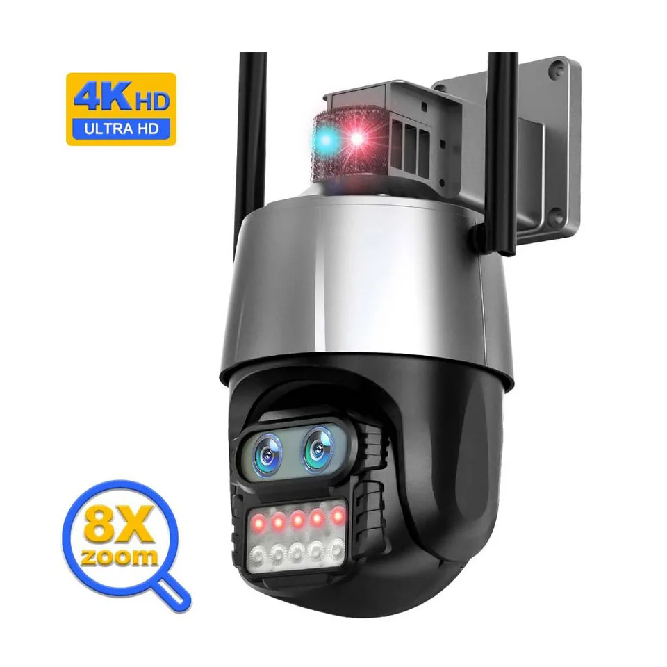 WiFi Dual Lens 8MP Outdoor Security Wireless Video Surveillance Auto Tracking Security Protection 1080P  HD ICsee 4K PTZ Camera