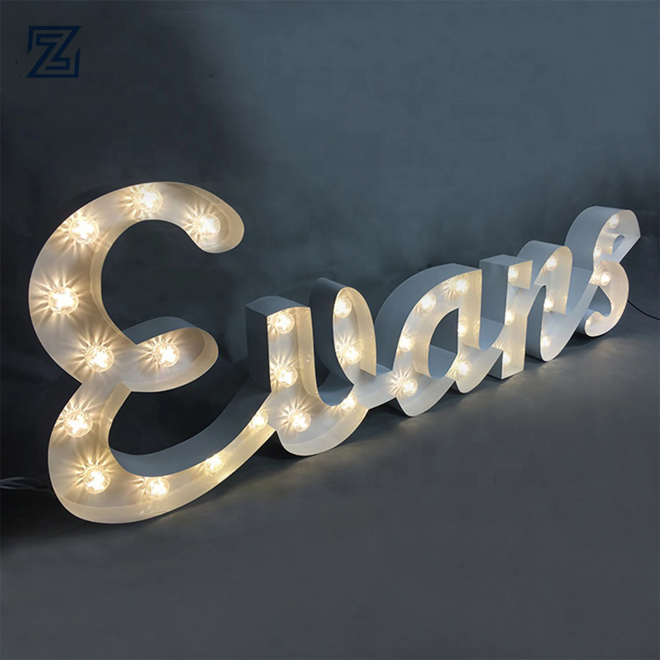 factory wholesale light up 3d marquee letter 26 english party decorative sign letters with light bulbs