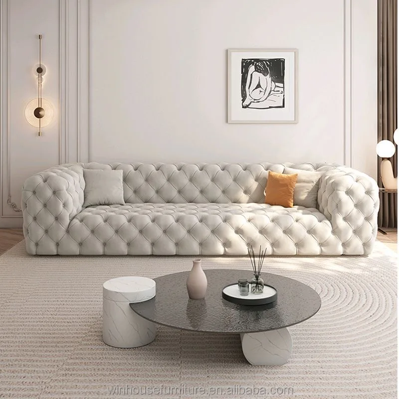 Sofa for home modern sofa furniture luxury velvet deep button couch living room sofa