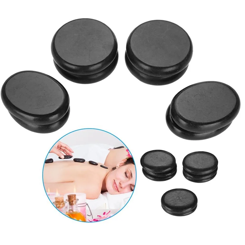 2024 Massage Stones For Body Hot Stone Massage Set With Heater 16 Pcs Health Energy Spa Lava Basalt Round Massage Tool Stones