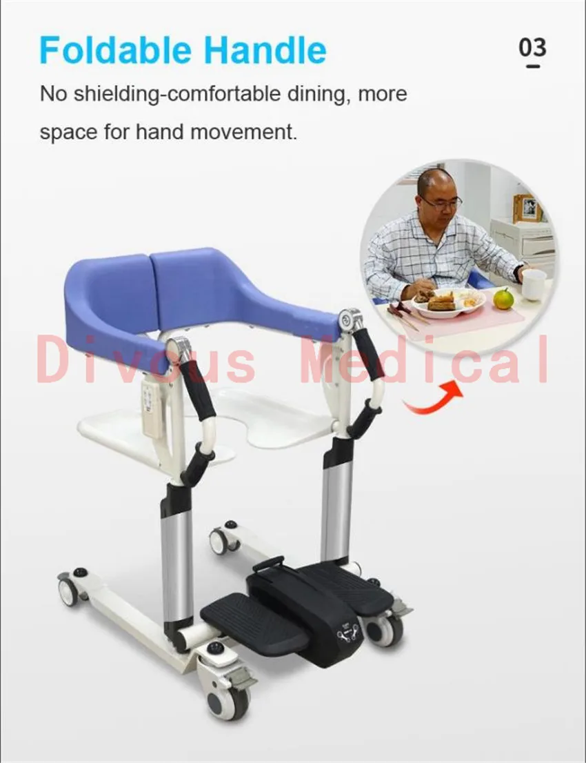 health care wheelchair  Remote Control electric lift patient transfer chair for toilet and easy take shower elderly patients an