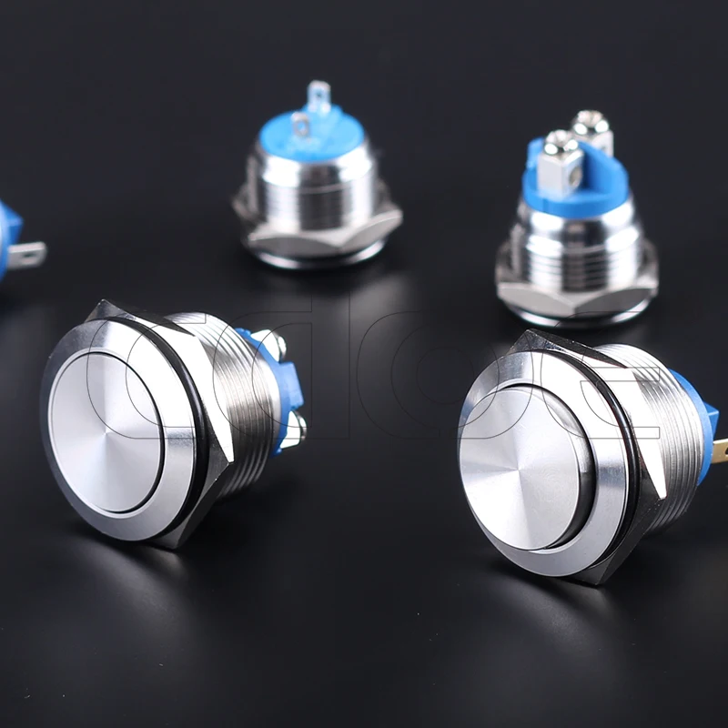 CDOE Brand Custom doorbell logo 19mm metal reset type pushbutton normally open switches