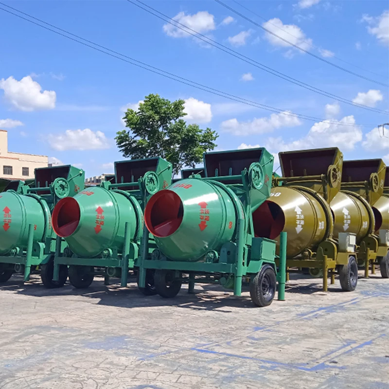 Diesel Engine Concrete Mixer Machine with Pump Mobile Drum JZC350 500L 750L Engineering & Construction Machinery Forced Mixing