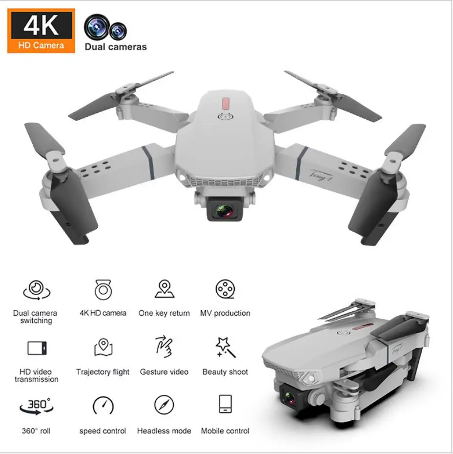 
E88 pro rdone 4k HD Dual Camera Visual Positioning 1080P WiFi FPV Drone Height Preservation RC Quadcopter 