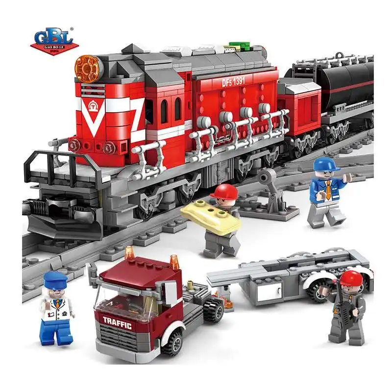 KAZI hot sell 98219  Technic  Electric Train City Rail Creator Building Blocks Bricks Boys Sets Toys For Child cada
