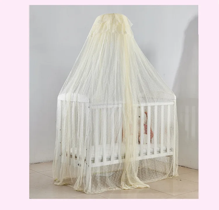 OEM polyester Princess Pink Blue White Color Children Kids Baby Cot Crib Canopy Bed Curtain Hanging Mosquito Net For Girls Bed