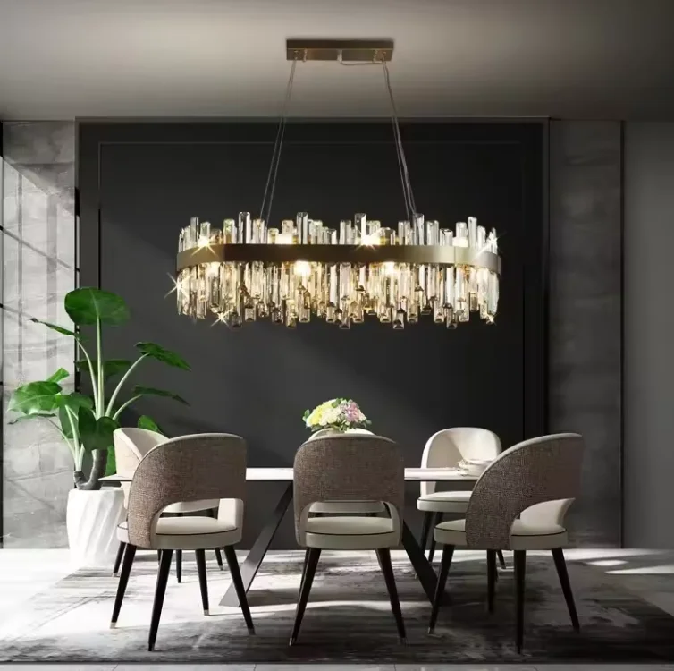 Zeal Lighting Contemporary gold pendant lighting fixtures led ceiling k9 crystal modern chandeliers