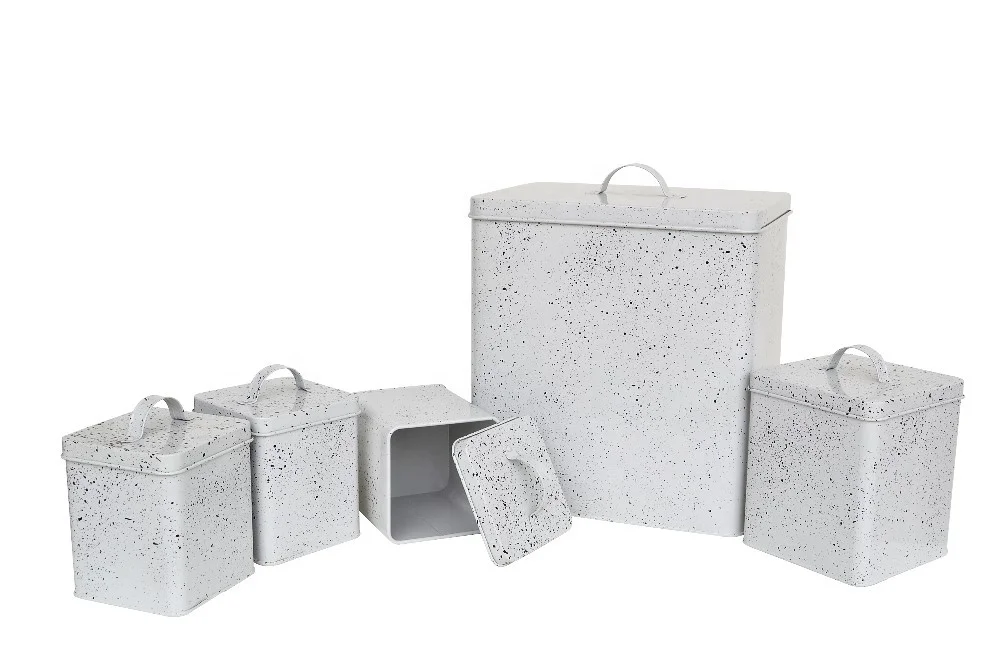 Профессиональное Точило для кухонных металлические чашки чая и кофе сахара печенье хлеб хранения меди тег канистры Олово набор из 5 пар