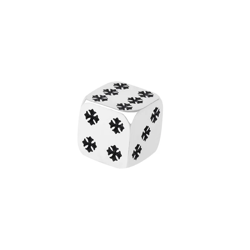  Silver sieve dice Fun accessories Luxury office ornaments Cross solid bar screen Thai silver