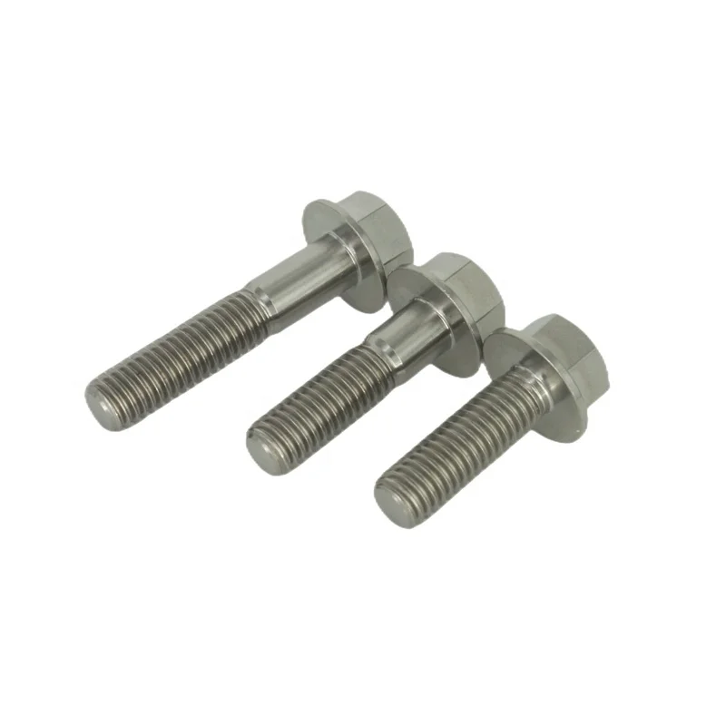 High strength custom hex flange GR5 Ti-6al-4v titanium fasteners titanium bolts titanium screws for motorcycle