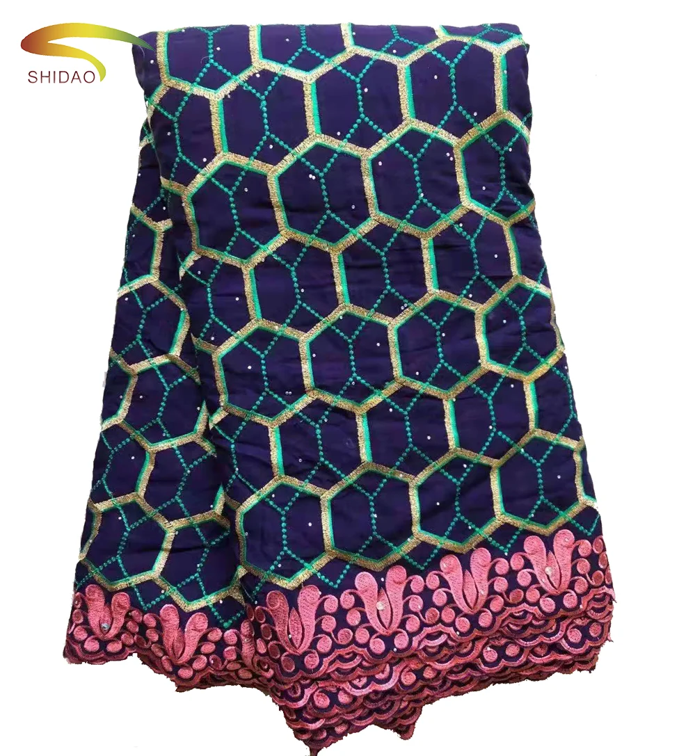 Wholesale 100% Cotton Swiss Voile Lace African Embroidery Lace Fabric For Dress