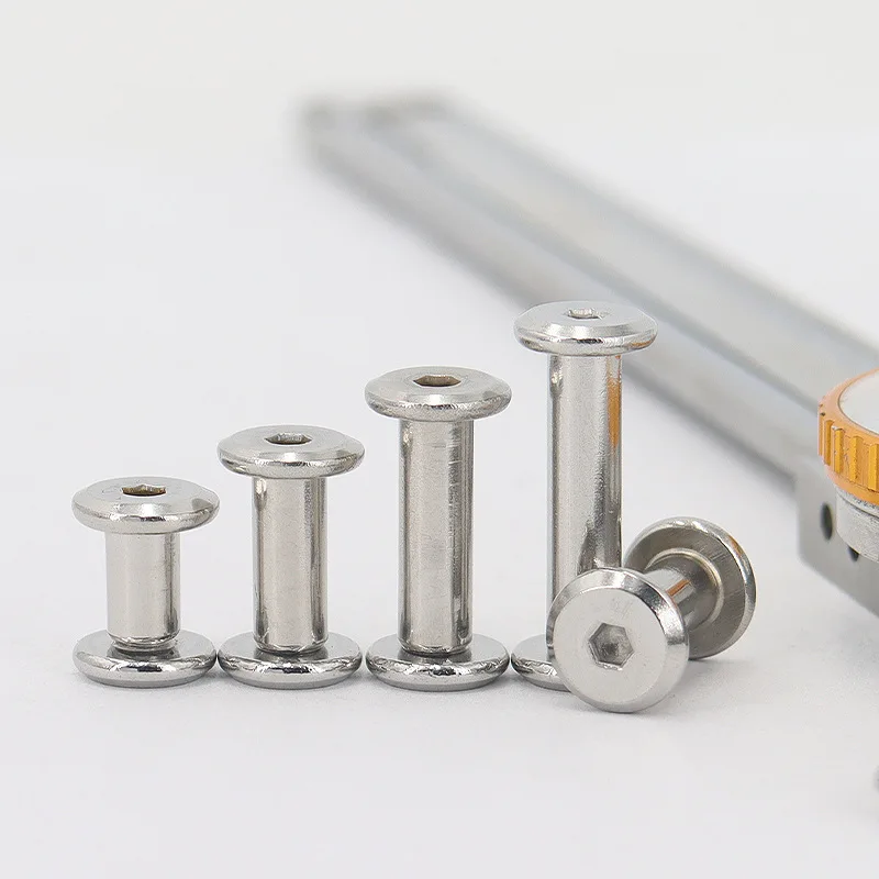 Custom brass aluminum stainless or steels nonstandard fastener male and female screw book binding set bolts Chicago Screw