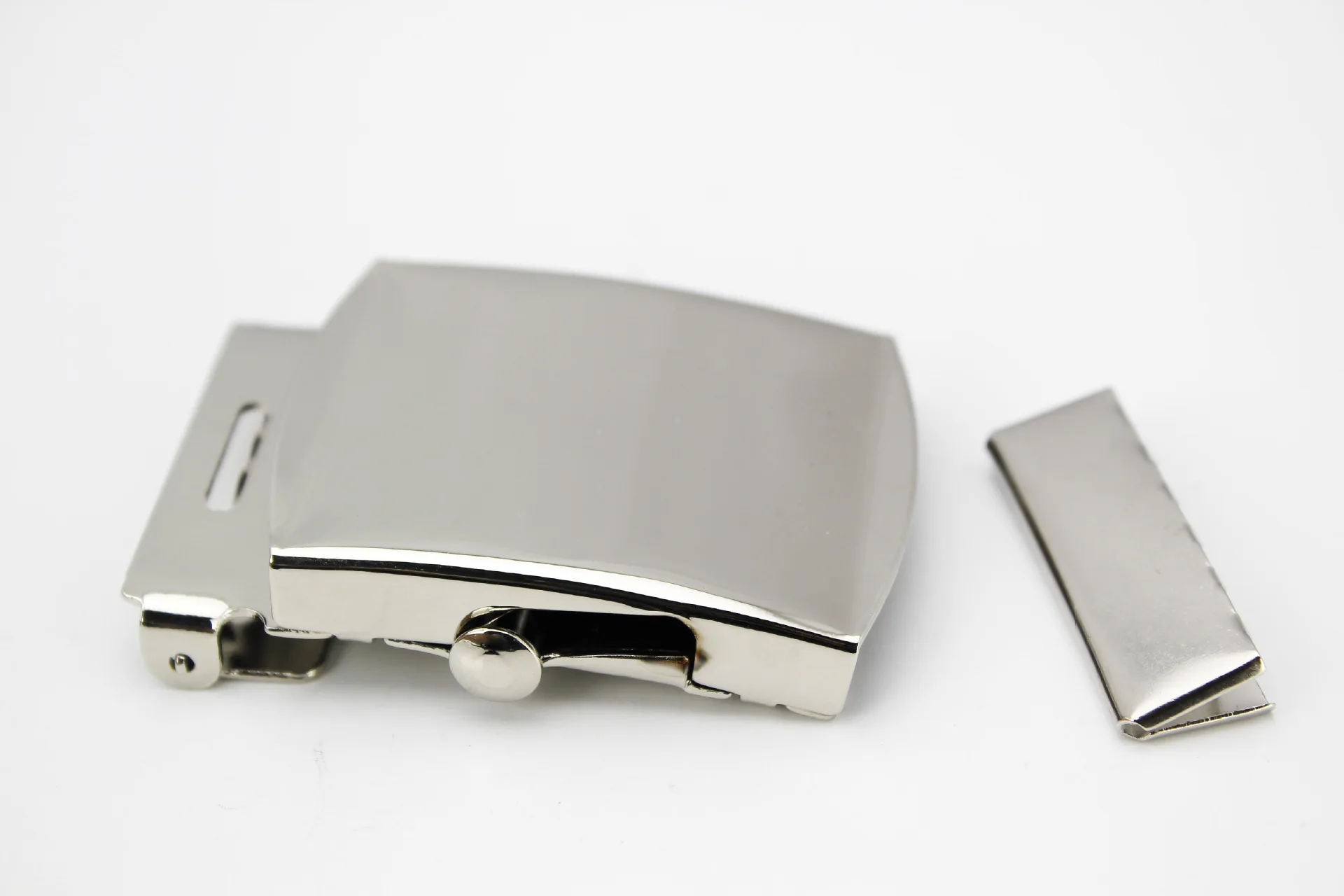 Excellent quality plating flip metal belt buckle with tail clip  adjust buckle copper military belt buckle 32*43.5mm