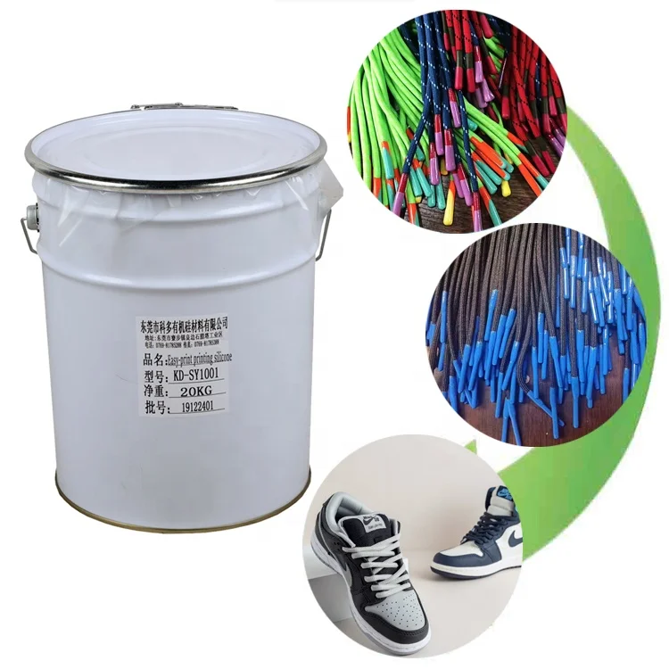 Liquid silicone screen printing ink for shoelace silicone dipping