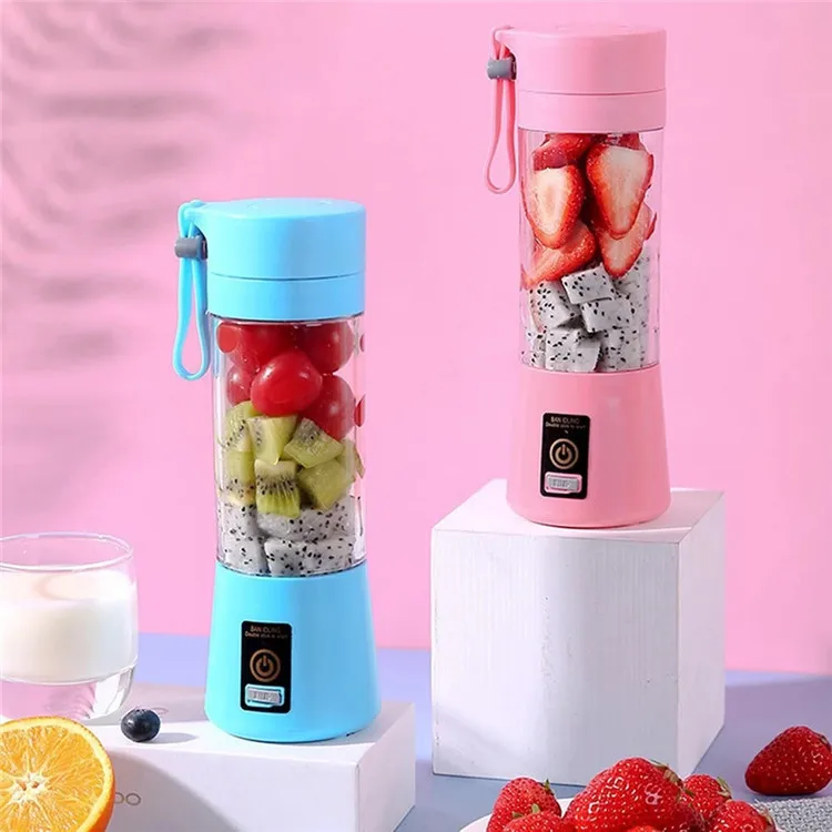 Portable Automatic orange Juicer Machine High Speed 6 Blade Mini travel blender Rechargeable Electric Fruit hand shaking blender