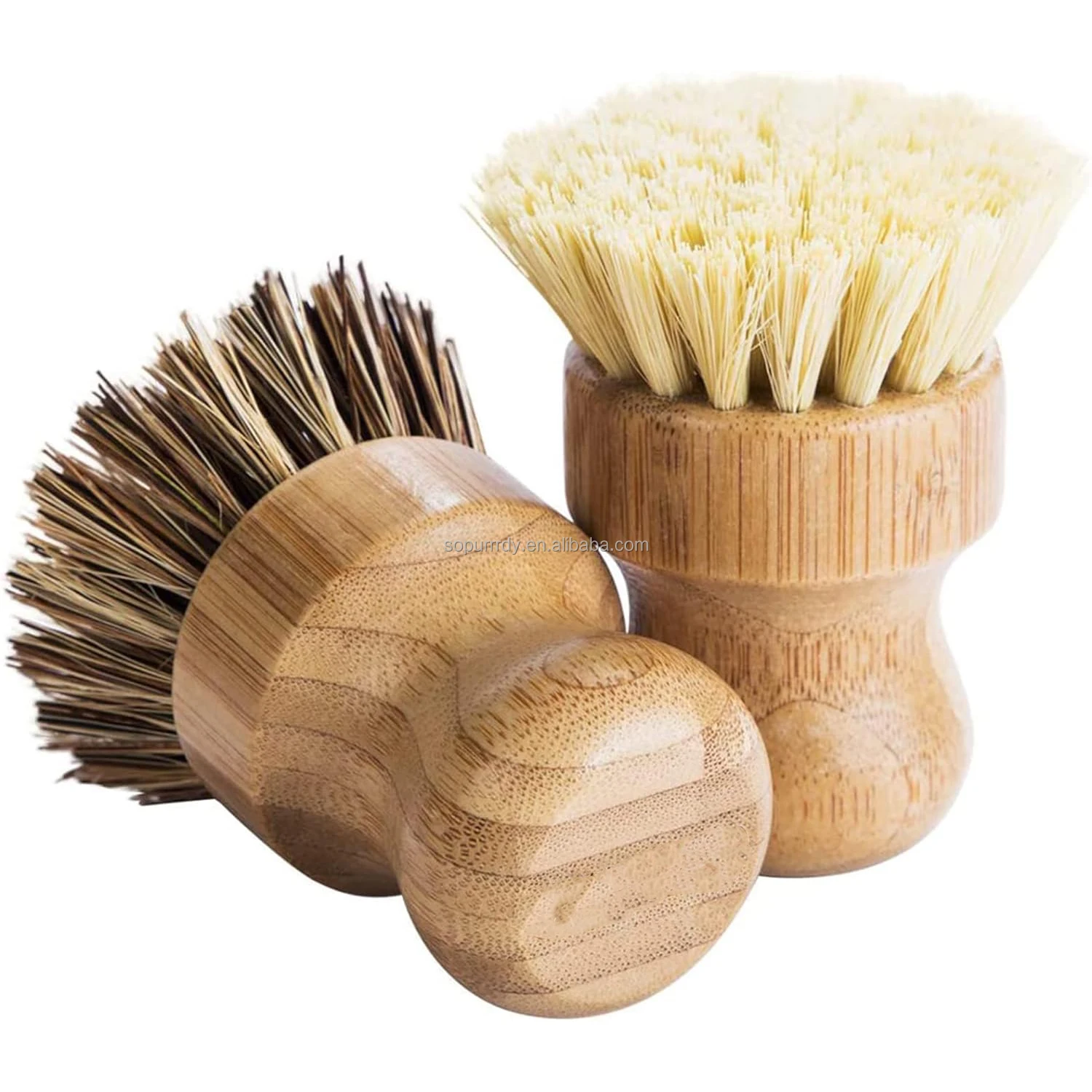 Palm Pot Brush Bamboo Round Mini Dish Brush Natural Scrub Brush Durable Scrubber Cleaning Kit Union Tampico Cleaning Pots Pans