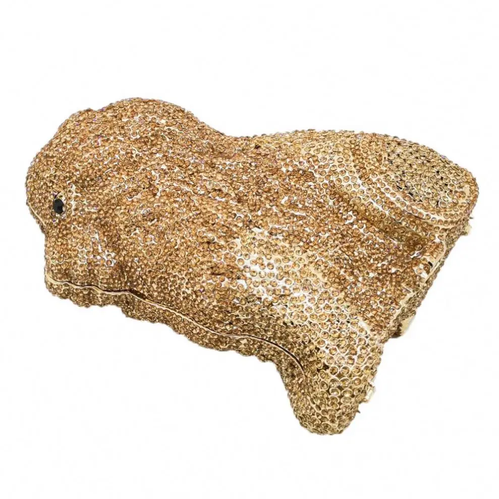 Роскошный клатч с полностью хрустальными стразами, вечерняя сумка для официальной вечеринки, вечерняя сумочка с 3D рисунком льва и бриллиантами, украшенная бисером