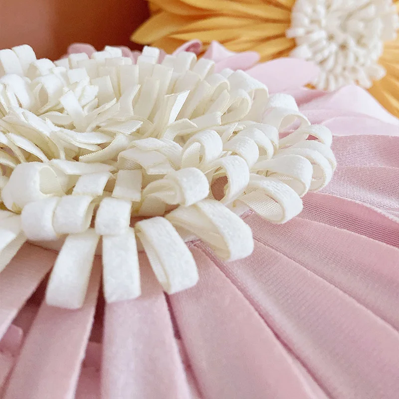 Velvet Handmade 3D Floral Throw Pillow Cover with Hidden Zipper for Couch Bed Living Room Home Decor