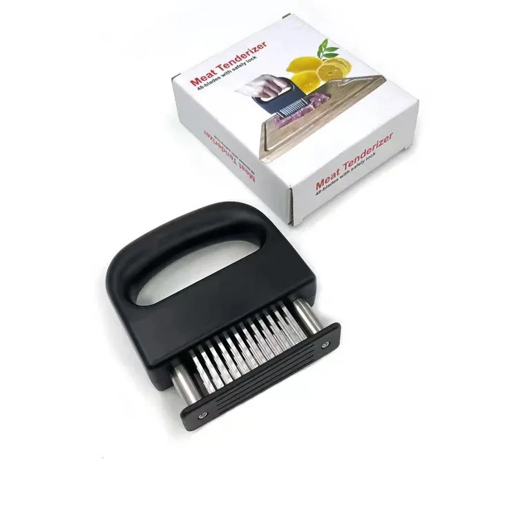 Meat Tenderizer Tool Stainless Steel Ultra Sharp Needle Blade Durable Meat Tenderizer With Safety Lock