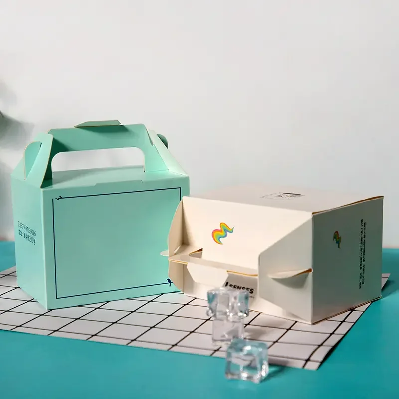 Factory Customized Ecological Wedding Birthday Baking White Cardboard Cake Dessert Logo Printing Window Opening Packaging Box