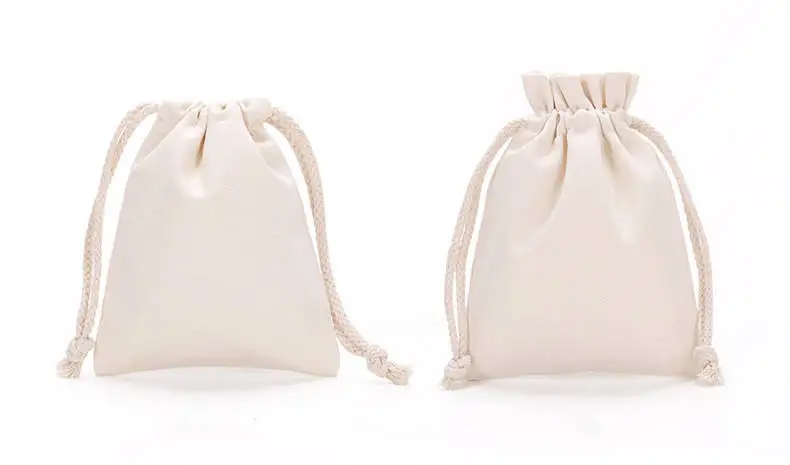 Wholesale Custom Printed Logo Canvas Top Opening Draw String Promotional Gifts Pouch Jewelry Cotton Drawstring Bag