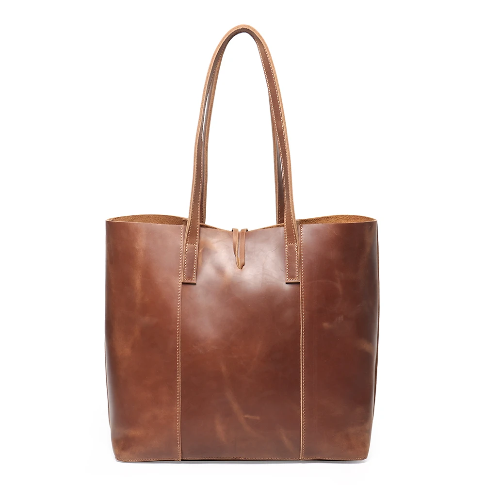 Crazy Horse Leather Totes Vintage Handbag Fashion Women Bags Made Of The Skin Of a Cattle