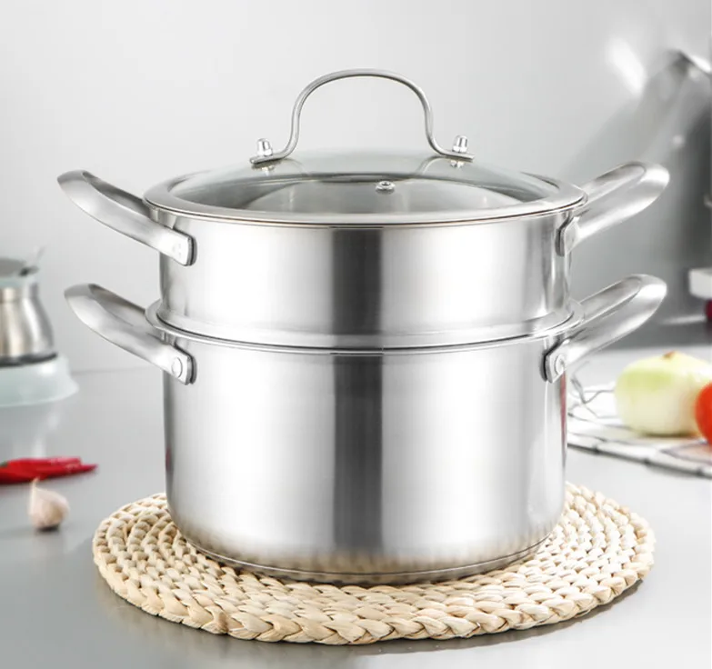 European stock pots multi-purpose 2- layer stainless steel food steamer pot